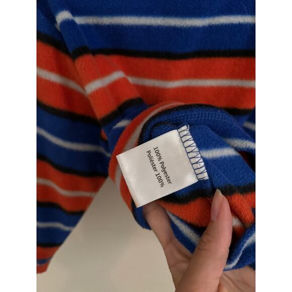 Hanna Andersson Sweatshirt Toddler 2T 80cm Blue Orange Striped Collared - Picture 7 of 8
